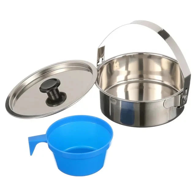 Ozark Trail Space-Saving 5-Piece Cookware Mess Kit, Stainless Steel and Plastic - Amado Deals - wholesale and distributors with free shipping in United States Ozark Trail Space-Saving 5-Piece Cookware Mess Kit, Stainless Steel and Plastic - Amado Deals - wholesale and distributors with free shipping in United States